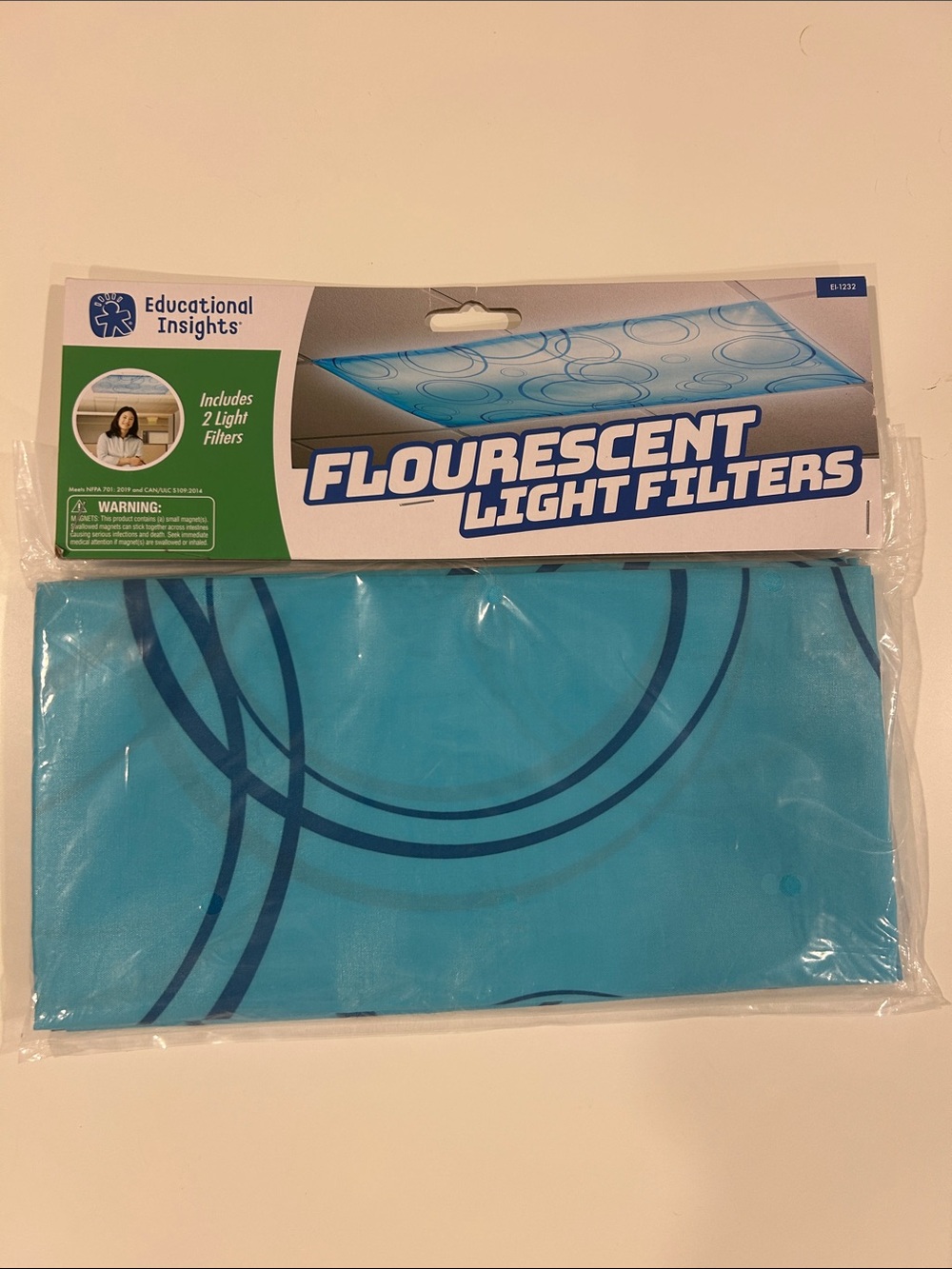 Set of TWO Educational Insights Blue Fluorescent Light Filters (4 total)